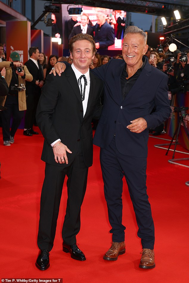 But, Jeremy, 35, has now confessed that he struggled with playing the version of The Boss that was isolated and depressed, with those feelings leaking over into his own psyche (seen with Bruce on Wednesday)