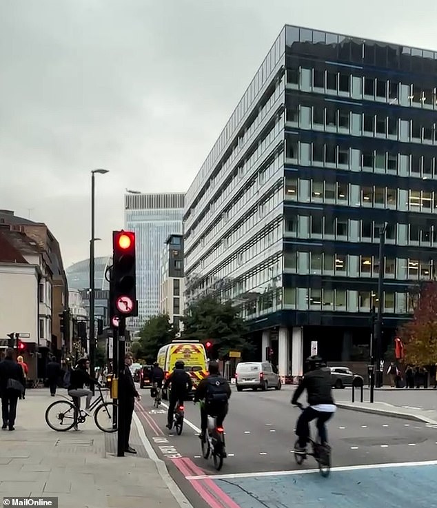 ALDGATE: We saw dozens of cyclists mounting the pavement and speeding through red lights