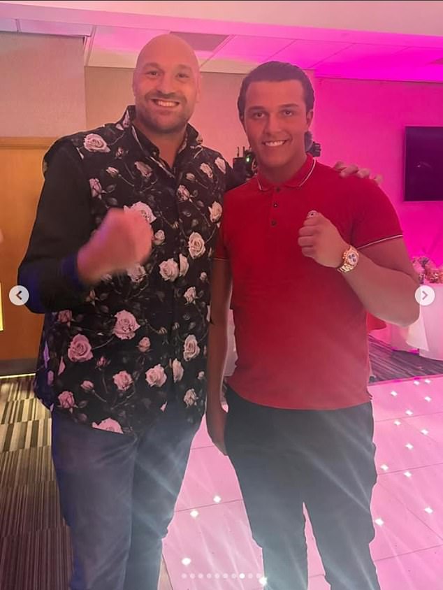 Venezuela insisted that Tyson would never 'interfere' as he supports her in all she does and added the two have a lot of common for them to bond over, as Noah is also an aspiring boxer (pictured together)