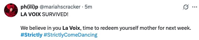 While others congratulated their fellow strictly fans for securing the star a spot in next week's show