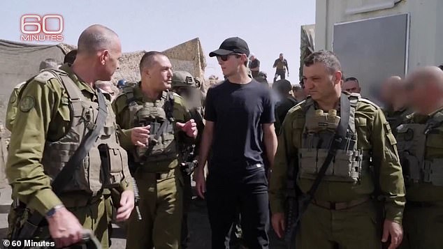 They shared how Trump allowed them to speak with Hamas officials directly, despite the United States categorizing the group as a terrorist organization. Kushner is pictured here with members of the Israeli Defense Forces in Gaza