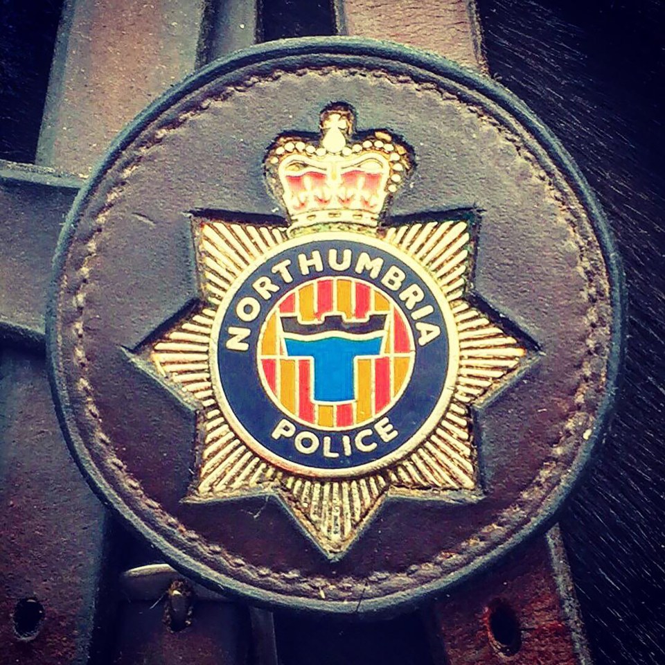 Northumbria Police crest, with a crown at the top and the words "Northumbria Police" around a central badge.