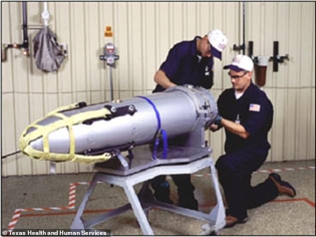 The facilities are responsible for assembling and storing America's nuclear weapons arsenal (pictured, employees at Pantex)