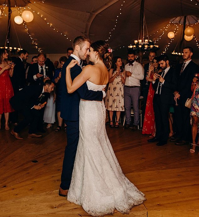 Rob and Jennifer pictured on their wedding day in 2018