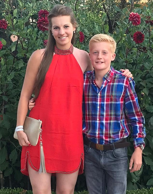 Harley Pearce, pictured as a teenager with his older sister Chelsea