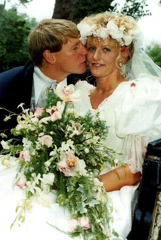 Stuart Pearce had two children with his ex-wife Liz (pictured on their wedding day)
