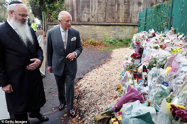 Rabbi Daniel Walker and the King at Heaton Park Hebrew Congregation Synagogue today