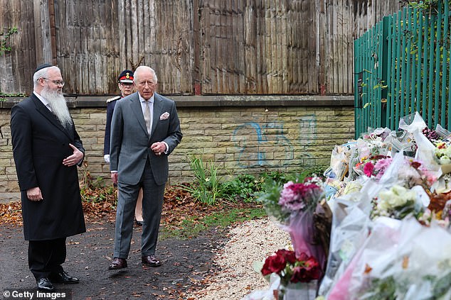 Rabbi Daniel Walker and the King at Heaton Park Hebrew Congregation Synagogue today