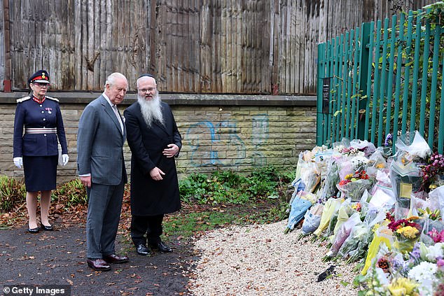 Rabbi Daniel Walker and the King at Heaton Park Hebrew Congregation Synagogue today