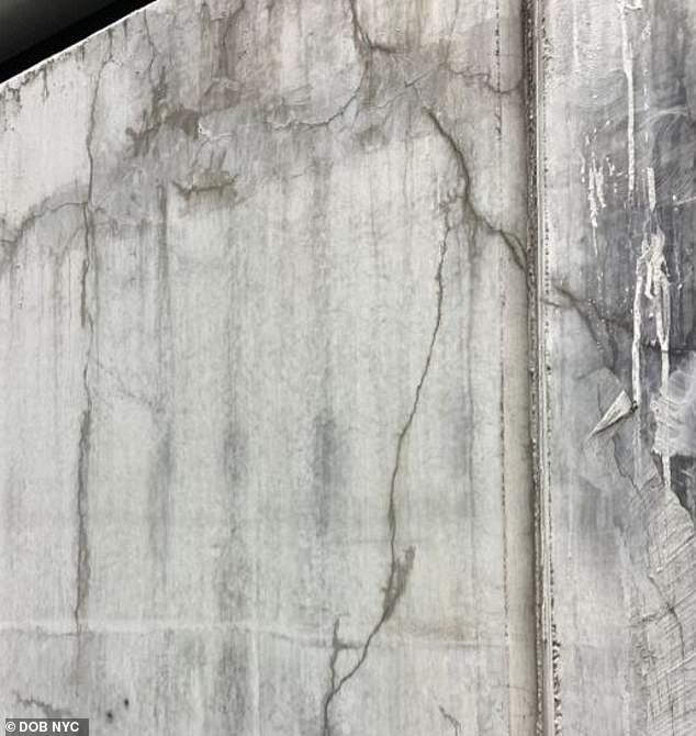 More cracks are visible on the ninth floor of 432 Park Avenue in January 2023