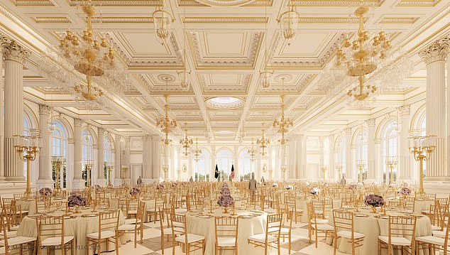 The White House ballroom's designs are similar to those found at President Trump's Mar-a-Lago estate and his former hotel in Washington, DC