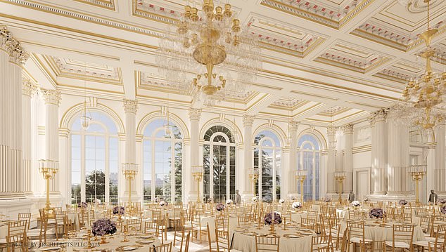 The White House released visuals of the new ballroom back in July. The current East Wing of the White House will be 'modernized' and 90,000 square feet of new space
