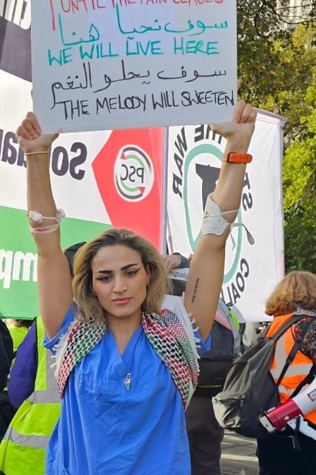 Dr Rahmeh Aladwan faces a misconduct hearing this week over several 'dangerous' social media posts littered with praise for terrorist organisation Hamas and previously said she would 'never condemn' the October 7 attack