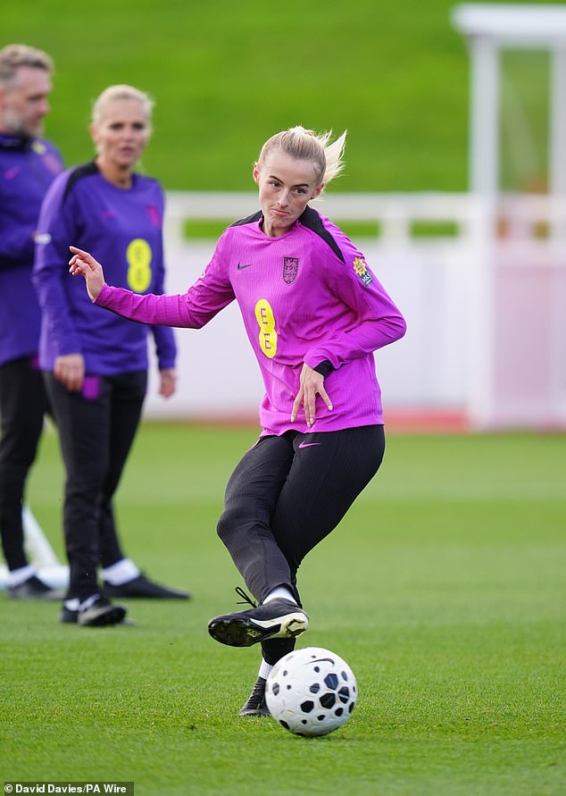 However just hours later the adored Lionesses star was back in training with her international team-mates