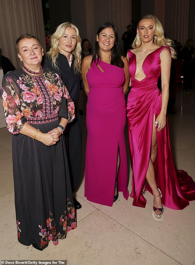 Kelly (right) pictured after arriving at the star-studded event in London