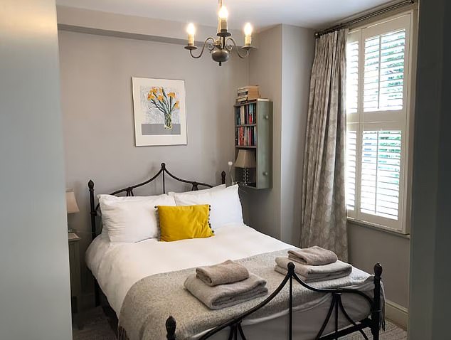 The guest bedroom in Ms Jordan's home in Southfields, which she rents out on Airbnb