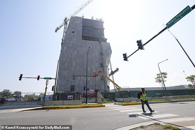Construction site of the Barack Obama Presidential Center seen earlier this year on August 6