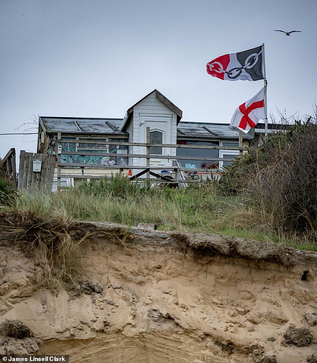 The properties sit on the fastest-eroding stretch of coastline in Europe, where fierce storms can wash away 20 metres of beach overnight