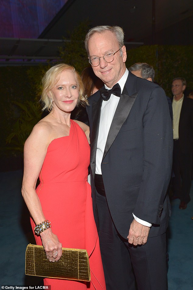 The ex-Google chief (pictured right) has long been rumored to be in an open marriage to his wife of 45 years, Wendy Schmidt (pictured left)