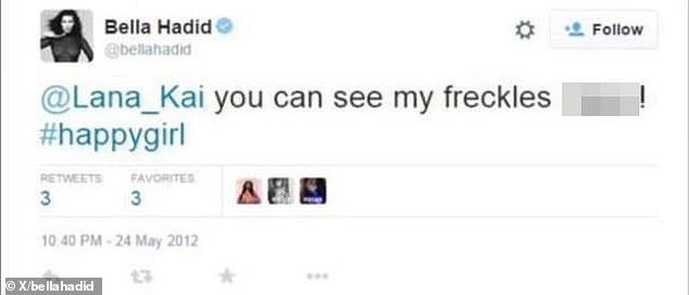 The posts, which dated back to 2012 when Bella was just 16, contained a number of offensive comments, including the use of the N-word on one occasion