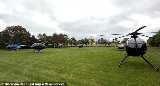 Flight data shows the aircraft flew from starting points in Bedfordshire, near Chelmsford, Essex, and Chatham, Kent, landing from around 9.30am in the village
