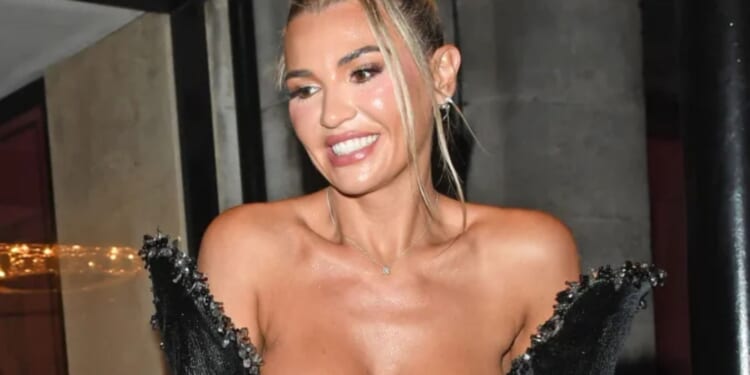 Christine McGuinness almost bursts out of her dress as she leaves boozy afterparty