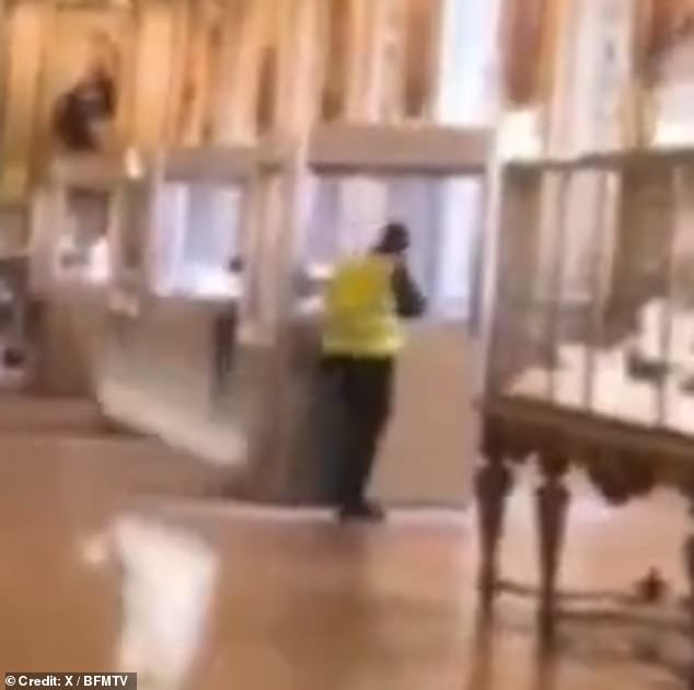 The suspected thief was filmed as the group raided priceless jewellery that once belonged to Napoleon and his family