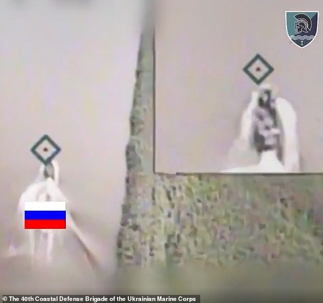 Chilling footage from the Dnipro delta shows Russian soldiers wrapping themselves in vegetation, trying to avoid detection as they try to flee the death zone in tiny dinghies