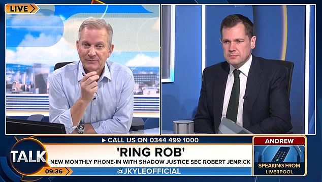 Shadow justice secretary Robert Jenrick told his 'Ring Rob' phone-in show on Talk: 'I probably would ban the burqa'