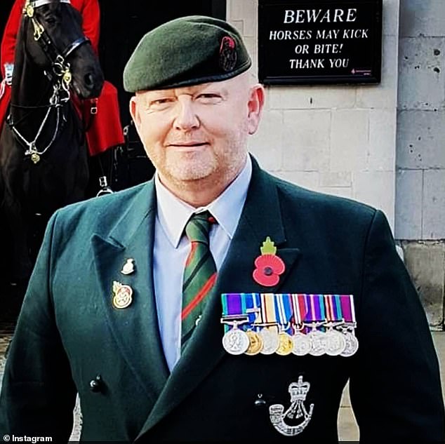 Army veteran Darren Brady was visited by police after he shared an image of four Pride flags arranged into a swastika - which he was told had 'caused anxiety'