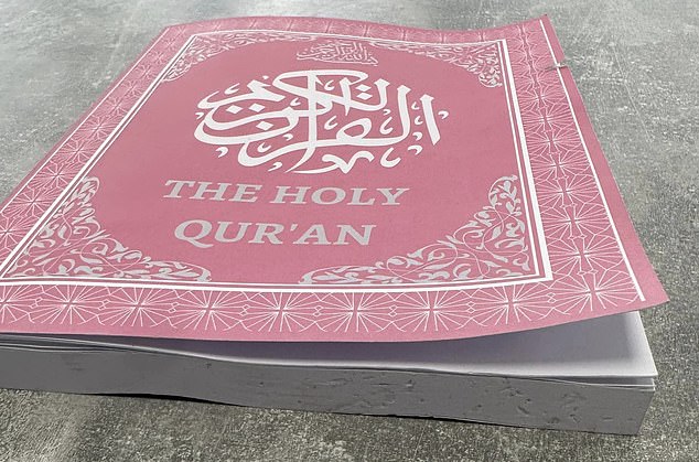 The Quran had a slight tear on its cover after it was dropped on the floor