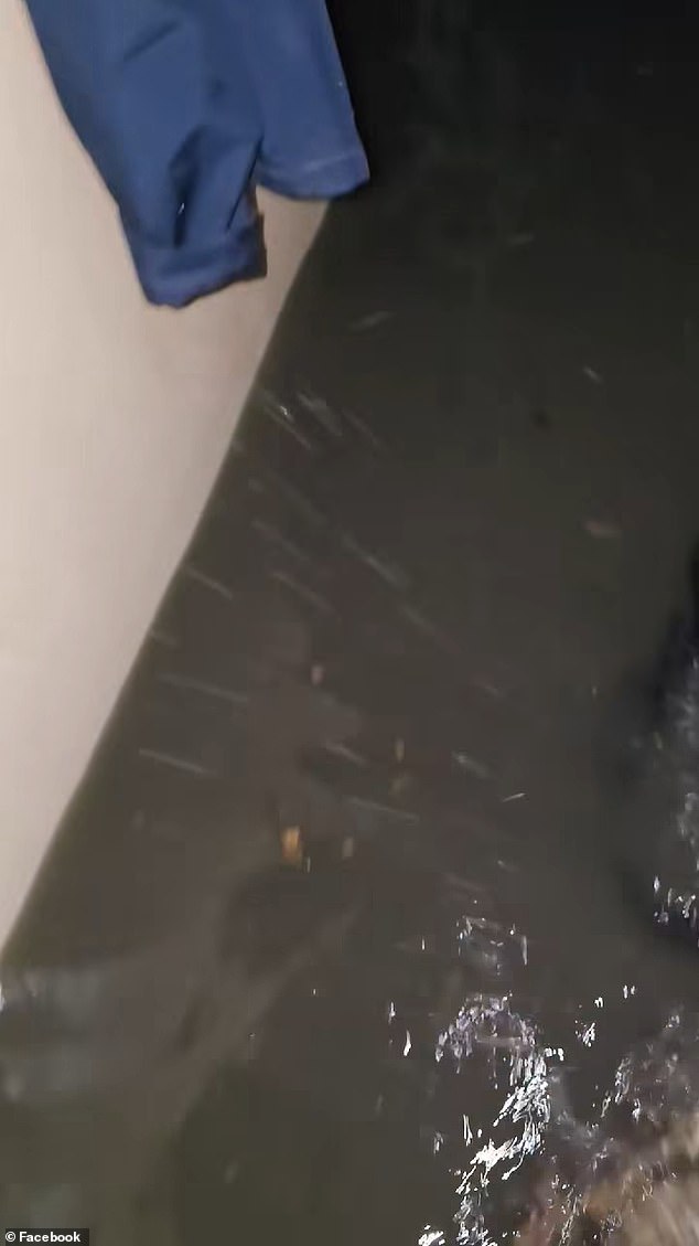 Shoes, newspapers, boxes, plastic bags and clothes were seen floating around Anaver's home