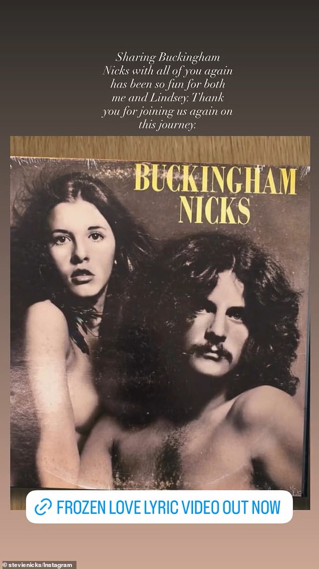 Earlier on the same day, she also shared a post about releasing the reissue of the first album they ever made again last month. Buckingham Nicks was originally released in 1973, the year before the duo joined Fleetwood Mac
