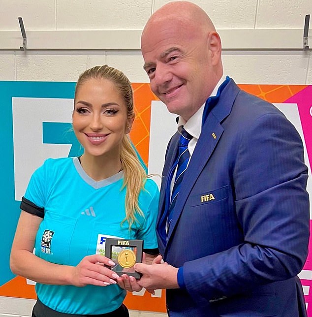 The Italian-French referee pictured with FIFA president Gianni Infantino in a post on Instagram