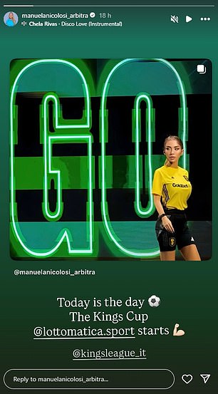 She promoted the tournament on her Instagram story on Monday