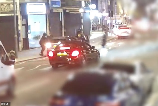 Dramatic CCTV captured the moment of the robbery in Leyton, East London, in April 2022