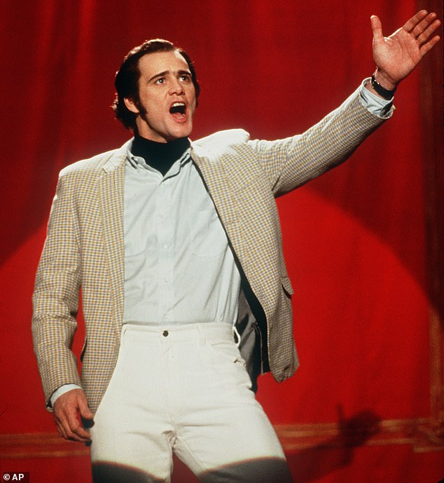 After working on the 1999 film Man On The Moon, in which Carrey played late comic actor Andy Kaufman (pictured), his co-star Martin Freeman described him as ‘self-aggrandising, selfish and narcissistic’, and his off-screen behaviour as ‘deranged’ and ‘pretentious nonsense’