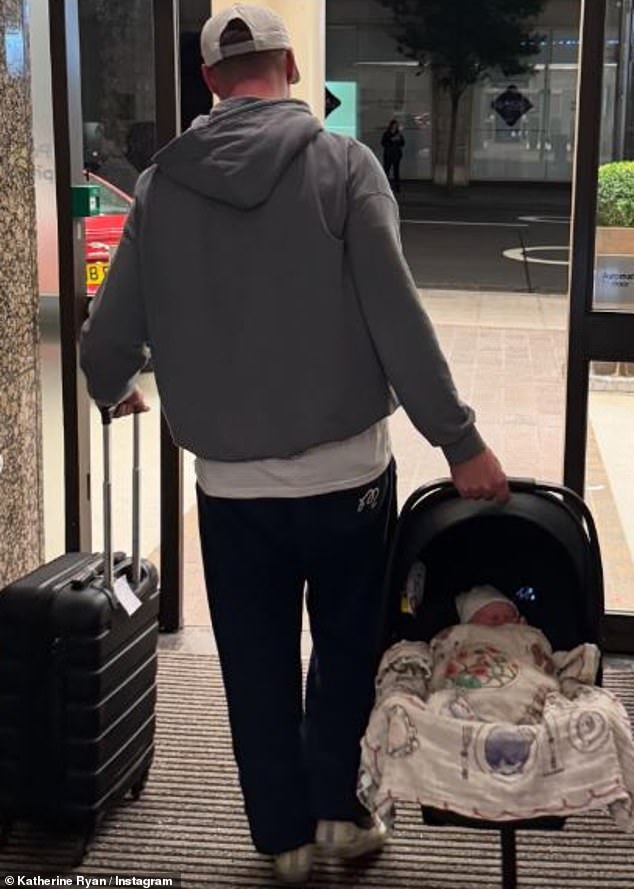 Kootstra was seen carrying their daughter out of the hospital as they headed home