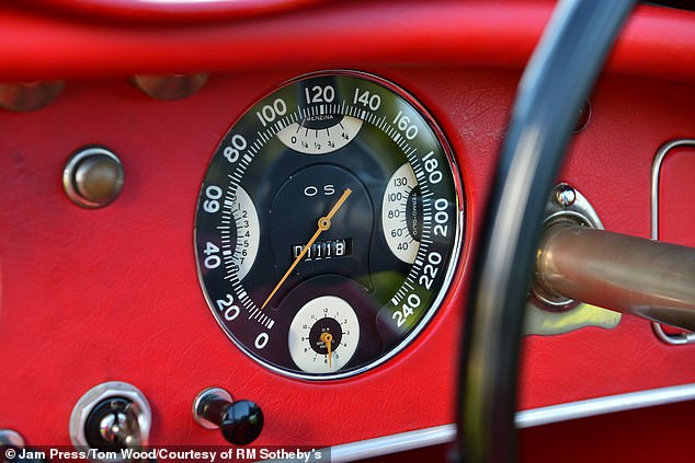 The car features a black speedometer which goes up to 240 kilometers per hour