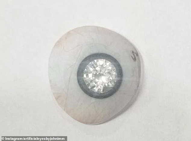 The prosthetic eye includes a large diamond in the iris and cost around $2 million ($1.45 million) to create, according to Mr Jones