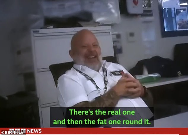 A screengrab from the BBC's undercover report into Charing Cross Police Station. Pictured: Sgt Joe McIlvenny who described sexual encounters to colleagues