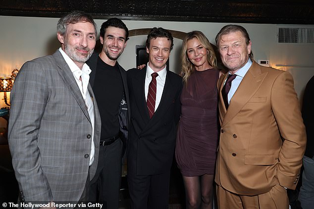 (L-R) Jonathan English, Oscar Salem, Jack Patten, Connie Nielsen and Sean Bean celebrate the launch of their new show on Tuesday evening