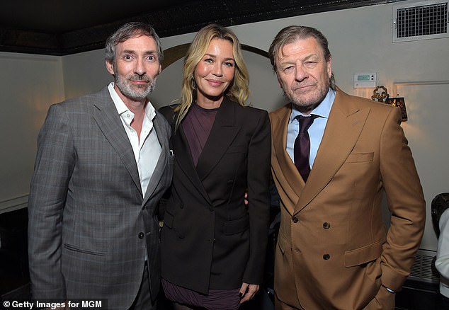 (L-R) Jonathan English, Connie Nielsen and Sean Bean posed for a group photo at the event