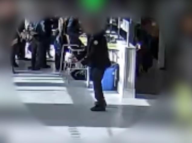 Harvey's killer was caught on camera brandishing a knife in the canteen after the murder