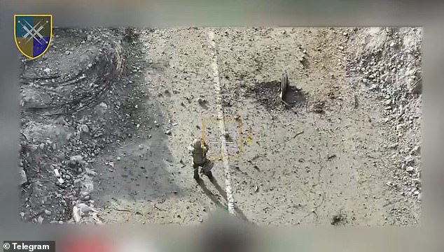 Before he was killed, a video shared on Telegram appeared to show the soldier walking on an abandoned road and raising his hands in surrender