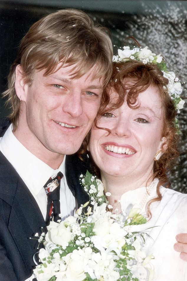 However it crumbled soon after he moved to London a short time later to study at RADA, where he fell in love with fellow student Melanie Hill (pictured on their wedding day)