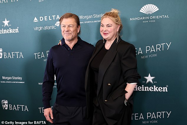 The couple are pictured together at the BAFTA New York Tea Party in September