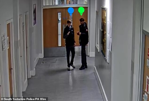 Khan and Harvey, before the killer stabbed his fellow pupil to death during a school lunch break