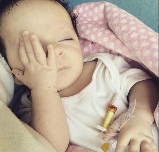 Five days after being born, Orla (pictured as a baby) was rushed back to hospital with a heart murmur