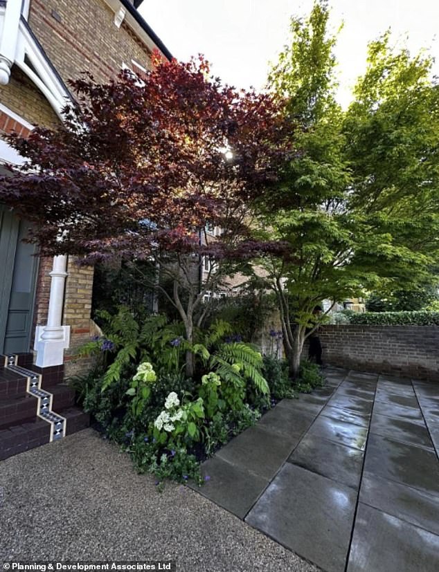 Corden's team said he had planted four new trees and replanted existing plants as part of the works